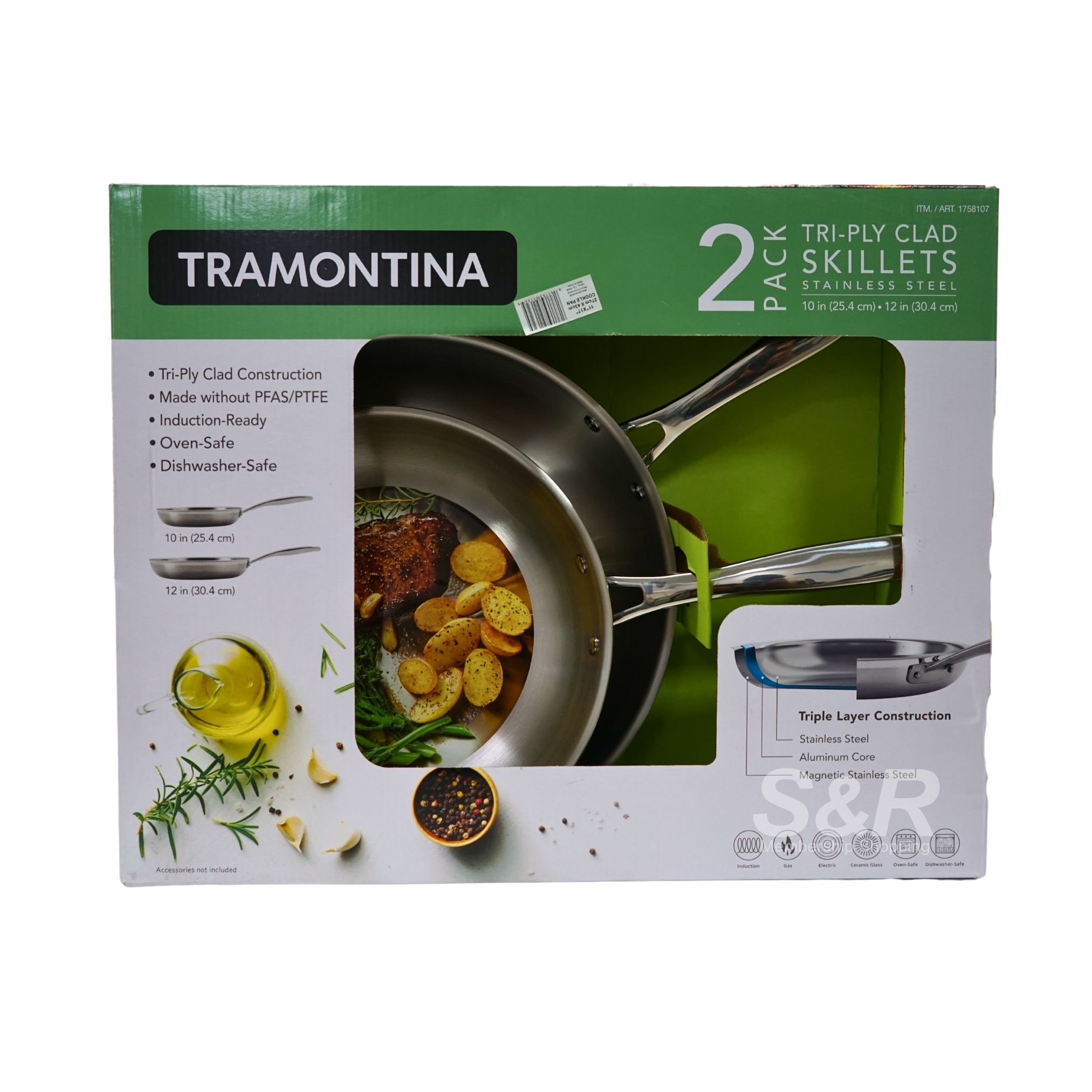 Tramontina Tri-ply Clad Skillets 2pc Tramontina Tri-ply Clad Skillets 2pc